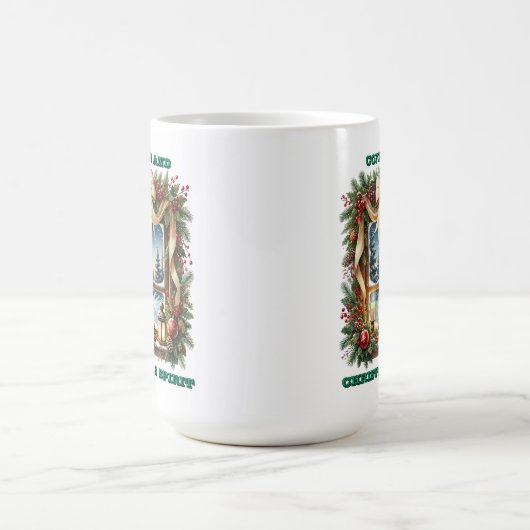 Mug Winter Wonderland Vue à travers une fenêtre décoré (Centre)