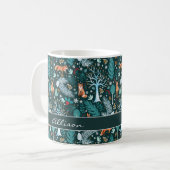 Mug Winter Woodland Turquoise/Gold ID785 (Devant gauche)