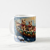 Mug Wire Fox Terrier Christmas Boat Holiday (Devant gauche)