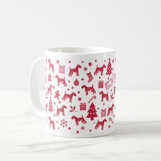 Mug Wire Fox Terrier Design de Noël (Devant gauche)