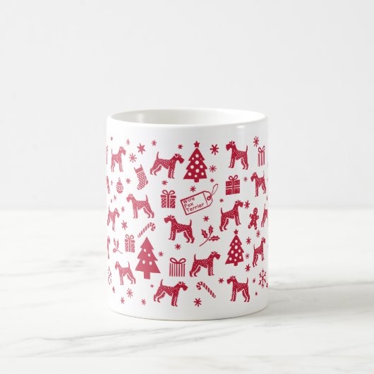 Mug Wire Fox Terrier Design de Noël (Centre)