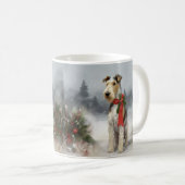 Mug Wirefox Terrier Chien de Noël de neige (Devant droit)