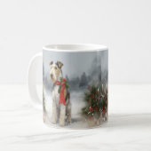 Mug Wirefox Terrier Chien de Noël de neige (Devant gauche)