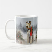 Mug Wirefox Terrier Chien de Noël de neige (Gauche)