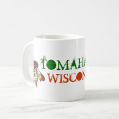 MUG WIS DE TOMAHAWK LE WISCONSIN DE PROMO DE TOURISME (Devant gauche)