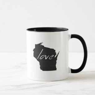 Mug Wisconsin Love State Map Tableau noir en forme de 
