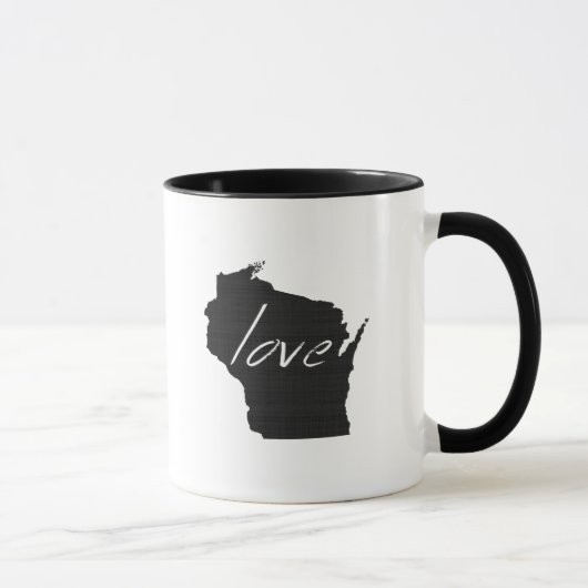 Mug Wisconsin Love State Map Tableau noir en forme de  (Droite)
