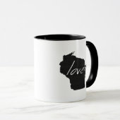 Mug Wisconsin Love State Map Tableau noir en forme de  (Devant droit)