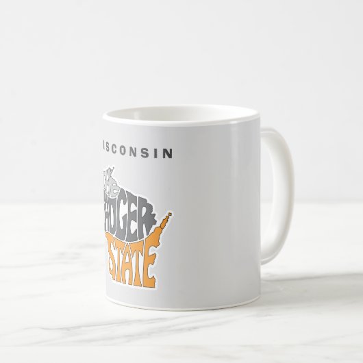 Mug Wisconsin State Pseudo Word Art (Devant droit)
