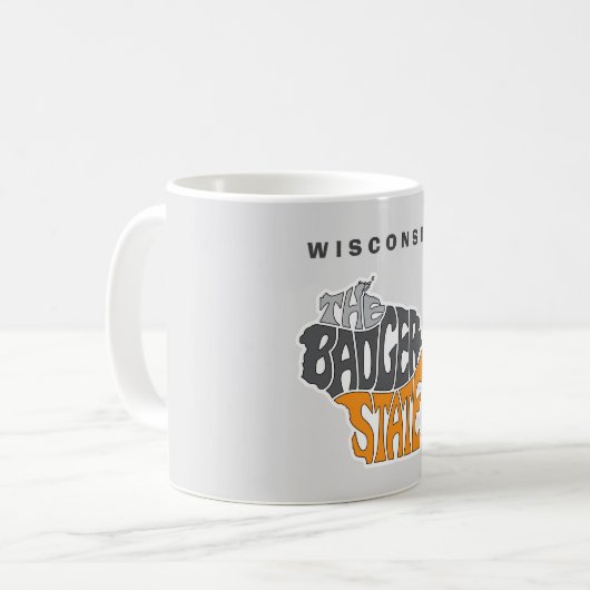 Mug Wisconsin State Pseudo Word Art (Devant gauche)