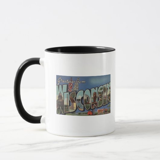 Mug WisconsinGrandes lettres ScènesWisconsin (Gauche)