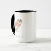 Mug Wise Owl Illustration Personalized Name Custom (Devant gauche)