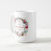 Mug Wish You A Merry Christmas Wreath Monogram (Devant gauche)