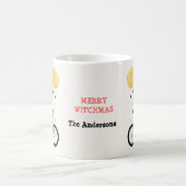 Mug Witch Cat Cycling with Xmas Tree Quirky Christmas (Centre)