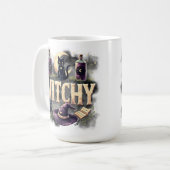 Mug Witchy Cat Halloween Women's Dark Gothic Tshirt (Devant gauche)