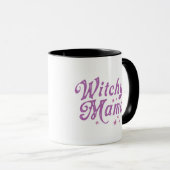 Mug Witchy Mama Stars Violet Blanc Halloween (Devant droit)