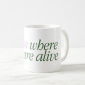 Mug with a text Bloom where are you alive Koffiemok (Voorkant rechts)