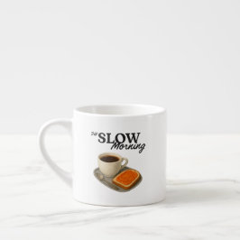 Mug with coffee and toast illustration espresso kop