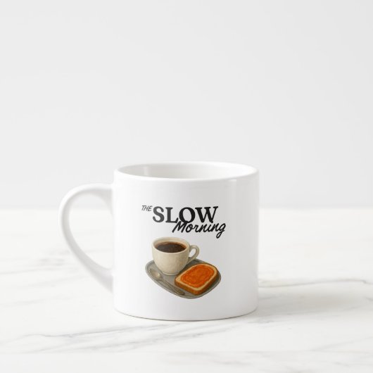 Mug with coffee and toast illustration espresso kop (Links)