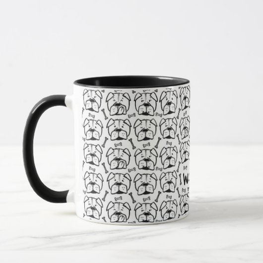 Mug with english bulldog pattern (Gauche)