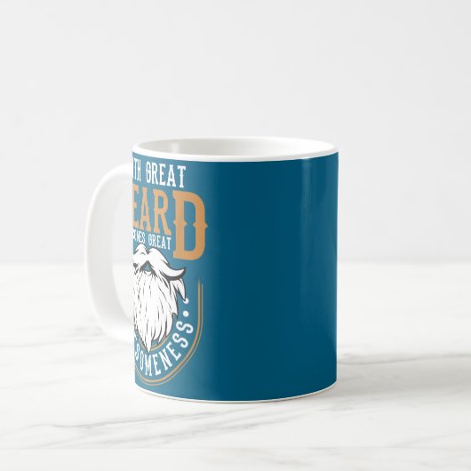 Mug With Great Beard Comes Great Awesomeness Funny Bea (Devant gauche)