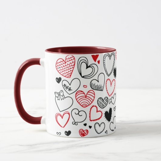 Mug with hearts as a gift for mum (Gauche)