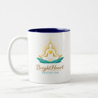 Mug with Male Brightheart Meditation Logo Tweekleurige Koffiemok
