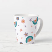 Mug with Rainbow and Stars – Cute Aesthetic Design Latte Mok (Rechterhoek)