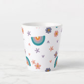 Mug with Rainbow and Stars – Cute Aesthetic Design Latte Mok (Voorkant)
