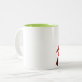 mug with red cardinal bird gift tweekleurige koffiemok (Voorkant links)