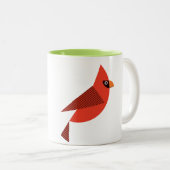 mug with red cardinal bird gift tweekleurige koffiemok (Voorkant rechts)