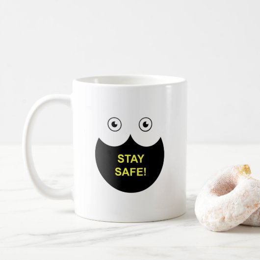 Mug with Stay Safe message Koffiemok (Met donut)
