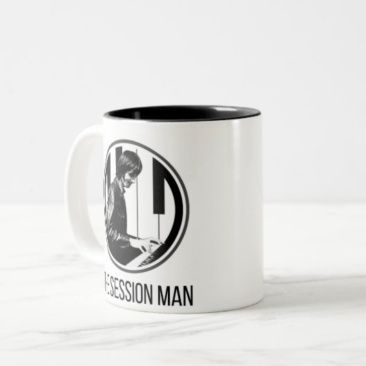 Mug with The Session Man design (b&w) (Devant gauche)