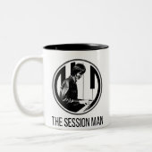 Mug with The Session Man design (b&w) (Gauche)