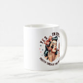 Mug Witty Retro Girl - Plutôt fatigué de Bull Tri-Blen (Devant droit)
