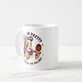 Mug Witty Retro Girl - Plutôt fatigué de Bull Tri-Blen (Devant gauche)