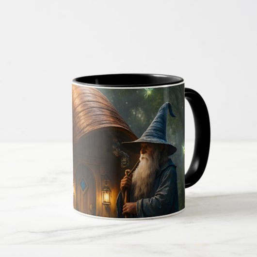 Mug Wizard snail shell cottage fantasy black combo (Devant droit)