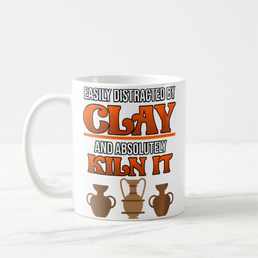 Mug Wo Facilement Distrait Par L'argile De Poterie Art (Gauche)