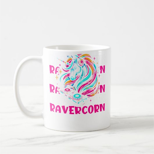 Mug Wo Unicorn Electro Rave Raver Hardtekk Techno Rave (Gauche)