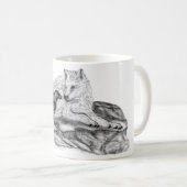 Mug Wolf and Raven black and white design (Devant droit)