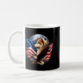 Mug Wolf Bald Eagle American Flag Full Moon New Years  (Gauche)