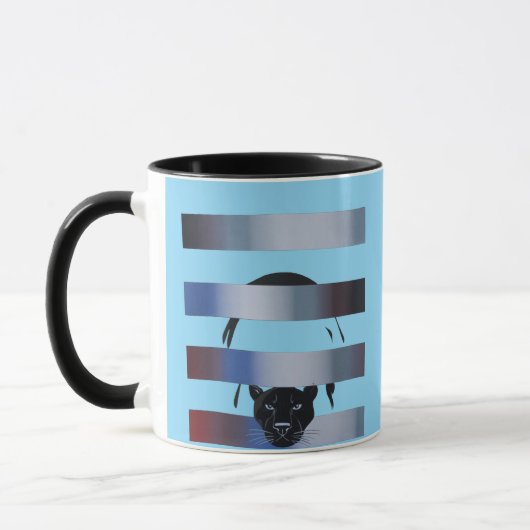 Mug Wolf Breaking Through Color Stripes – Bold Graphic (Gauche)