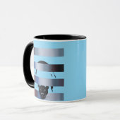 Mug Wolf Breaking Through Color Stripes – Bold Graphic (Devant gauche)