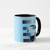 Mug Wolf Breaking Through Color Stripes – Bold Graphic (Devant droit)