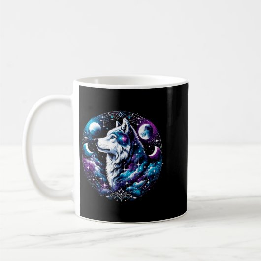 Mug Wolf Celestial Dream Night Howling Moon Funny Wolv (Gauche)