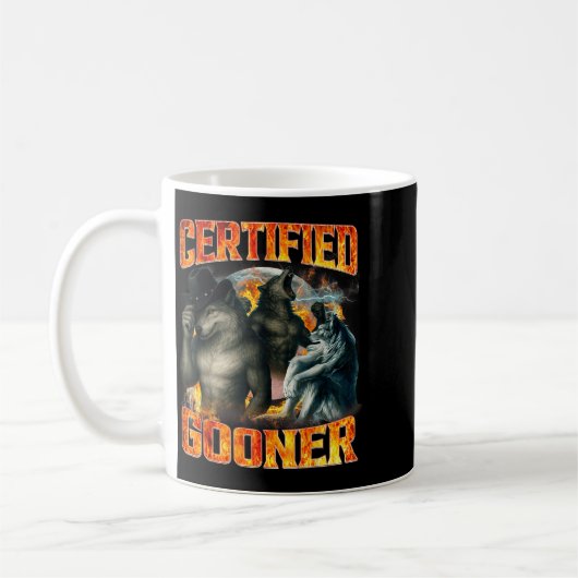 Mug Wolf Certified Gooner Funny Bootleg Meme Dad Papa  (Gauche)