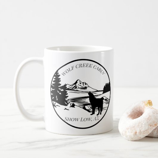 Mug Wolf Forest Cabine location Home Mountains (Avec donut)