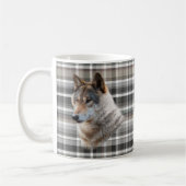 Mug Wolf Head Cabine Mountain Grey Plaid Rustique (Gauche)