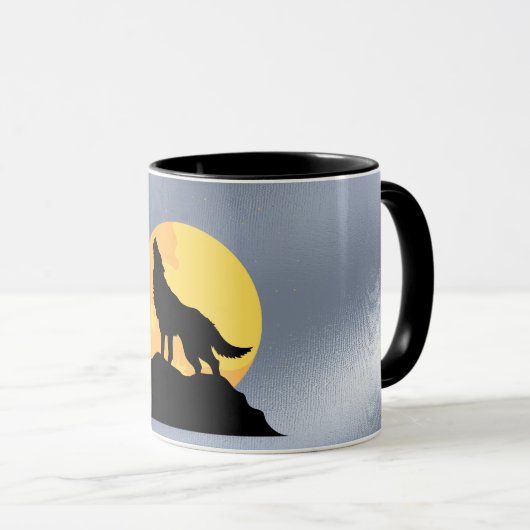 Mug Wolf Howling à la Lune (Devant droit)