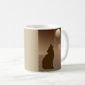 Mug Wolf Howling à la Lune en Brown et Tan (Devant droit)